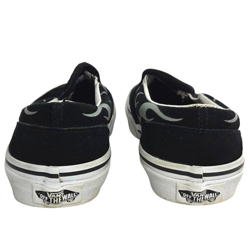 Vans Suede Flame Classic Slip-on Black Grey Skate Street Sneakers Kid's 12.5 - Picture 5 of 8